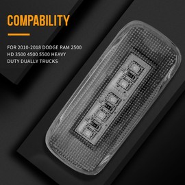 HUSUKU 4PCS 5Led Dual Cab Bed Fender LED Side Marker Lights for 2010-2017 Dodge Ram 2500 3500 (2x Amber, 2x Red)