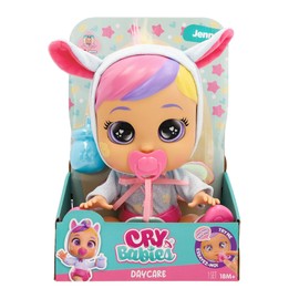 Cry Babies Magic Tears Day Care Jenna Parrot Babies with 3 Accessories Your Eyes Glow and Cry Real Tears Game for Girls and Boys from 18 Months