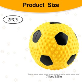 Lotsdonxia 2 Pcs Small Latex Squeaky Dog Ball – Interactive Chew Toy for Puppies & Small Dogs, Soft Rubber Football for Fetch & Play (Blue)