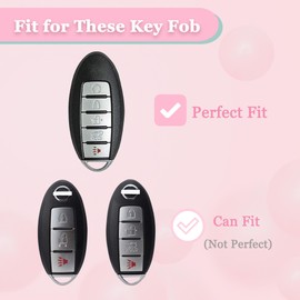 for Nissan Key Fob Cover - 4/5 Button Soft TPU Protection Car Key Case Shell for Nissan Altima Maxima Rogue Armada Sentra 370z Pathfinder Murano Remote Smart Key