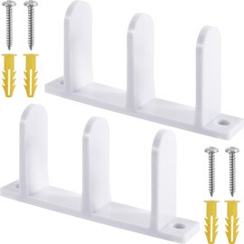 Lekgavd 2 Pack Sliding Closet Door Floor Guide, Universal 1-3/8" Thick Closet Door Guides for Floor with 4 Screws, ABS Plastic Sliding Door Hardware for Kitchen Bathroom Cabinets- White