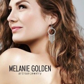 Melanie Golden Jewelry Large Silver Stainless Steel Bohemian Geometric Earrings