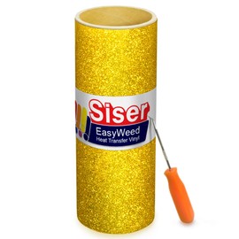 Siser Glitter Gold Easyweed Heat Transfer Craft Vinyl Roll Including Stainless Steel Weeding Tool (3ft x 10")
