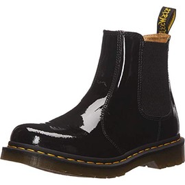 Dr. Martens Women's 2976 Patent Leather Chelsea Boot, Black, 8