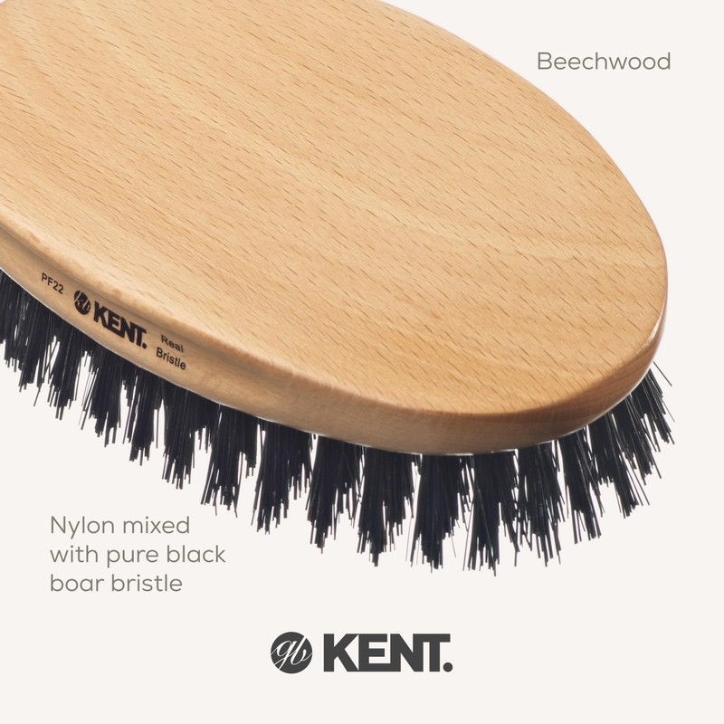 Kent Military Oval Beech and Bristle Hairbrush