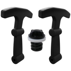 WELURE Cooler Accessories Kit - 2 T-Latch Straps + Leak-Proof Drain Plug - Fit for RTIC, Fit for YETI & More - Black