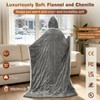 Wearable Heated Blanket with Foot Pocket, Detachable Hood, 8 Heat