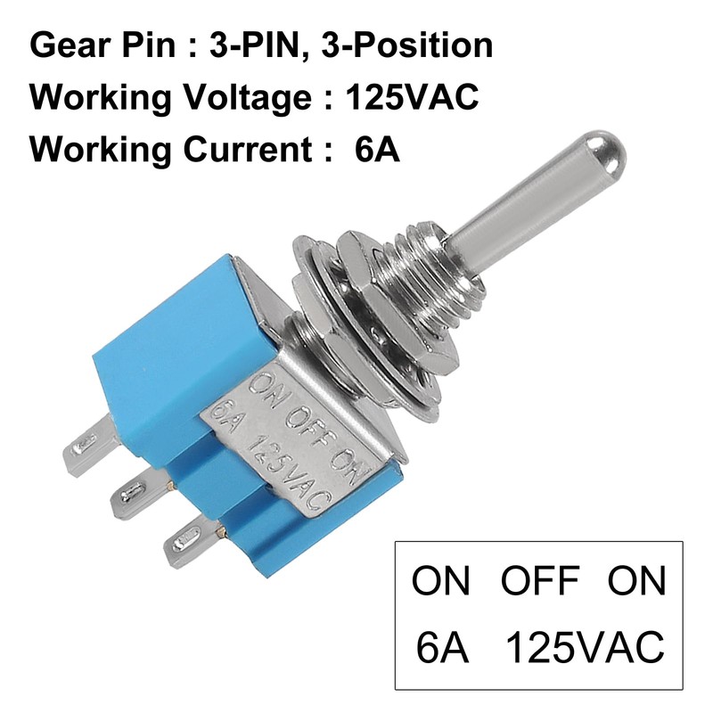 20Pcs SPDT Mini Toggle Switch 3 Pin 3 Position ON/Off/ON