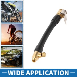 A ABSOPRO Tyre Inflator Extension Hose Durable 14 cm M8 x 0.8 8 mm ID Air Compressor Extension Hose Adapter Tyre Valve Vented Rubber Black Pack of 1