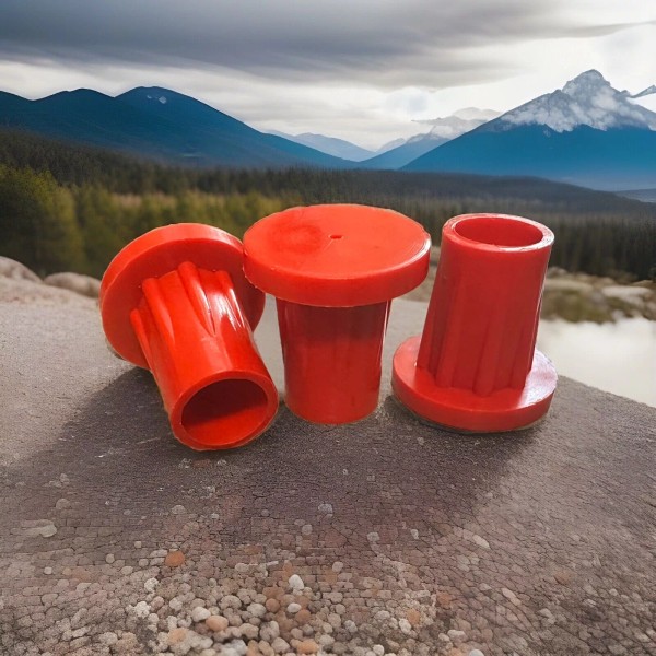 Unbranded 1/2" RED SURVEYORS #4 REBAR CAPS 50 Pcs