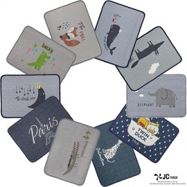 Plaid quilt kitchen mat cotton mat Mat 06. Walrus (60cm×42cm) 2ea