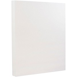 JAM Paper® 8 1/2 x 11 Cardstock - Strathmore 80 lb Cover - Bright White Linen (30% Recycled) - 50 Sheets per Pack