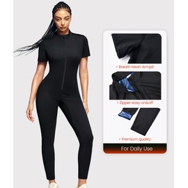 Junlan Sauna Suit Women Full Body Sauna Sweat Suit(Blue,Small)