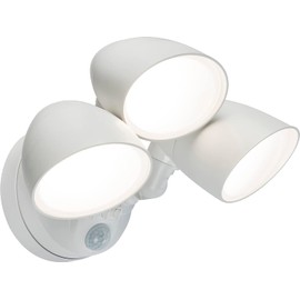 Knightsbridge 110-230V IP65 Triple Head White 30W Security Floodlight with PIR, Sensor, CCT and Manual Override