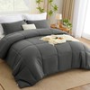 CozyLux Queen Comforter Set - Dark Grey Comforter Queen Size,
