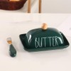 Small Butter Keeper Container with Raised Edge, Porcelain Butter Dish,Butter
