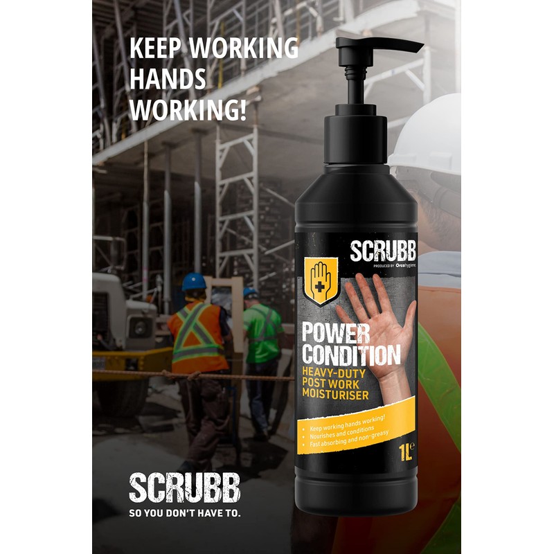SCRUBB Power Condition Heavy Duty Post Work Moisturiser, Fast Absorbing,