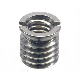 HITHUT Stainless Steel 1/4"-20 Female to 3/8"-16 Male Convert Screw Adapter 2 Pieces 10.5mm Height