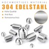 VIGRUE Pack of 260 Grub Screws Taper Tip Hex Grub