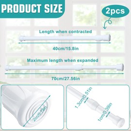 AOBOPLE 2 Pack Window Security Bar, Window Safety Bars, Adjustable Sliding Glass Door Lock, Window Lock Bar for Children Home, Extends from 15.8-27.6 Inches (White)