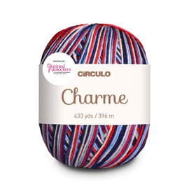 Circulo Charme Cotton Yarn for Crochet and Knitting, 100% Mercerized Cotton Yarn, Brazilian Virgin Cotton - Sport Weight Cotton Yarn Color 9642 - Intuition, 5.3 oz, 433 yds – Sport