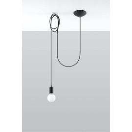 Licht-Erlebnisse Pendant Light Adjustable up to 3 m Flexible XXL Retro for E27 Pendant Lamp Living Room Dining Room