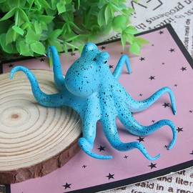 Ximimark 4 PCS Fluorescent Artificial Octopus Aquarium Ornament with Suction Cup Fish Tank Decoration