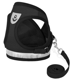 Cat Harnesses and Puppy Harness with Leashes Set, Escape Proof Cat Harness, Adjustable Reflective Soft Mesh Vest Fit Puppy Kitten Rabbit Ferrets's Outdoor Harness