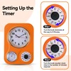 Lily's Home Retro Kitchen Clock with Temperature and Timer (Orange)