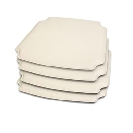 TREND360 3/4" High Density Easy Care Premium Faux Leather Seat Pad for Wishbone CH24 Y Style Chairs (Natural 4pcs)