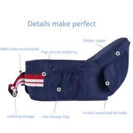 Ergonomic Hipseat Baby Carrier with Shoulder Strap, Waist Stool Seat for Carrying Baby Toddlers, Light Weight and Labor Saving-Coffee