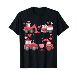 Valentines Day Construction Trucks youth Boys Kids Toddler T-Shirt