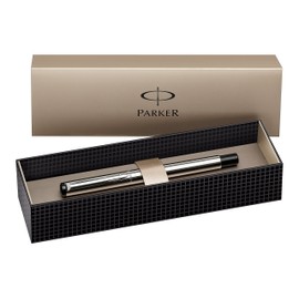 Parker S0723480 Vector Fountain Pen, Fine Nib, Gift Box - Stainless with Stainless Steel Trim