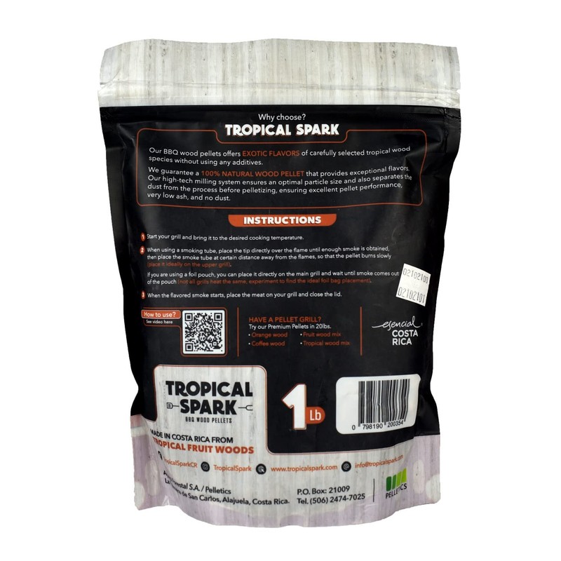 Tropical Spark Wood Pellets | Perfect for BBQ, Smoking, Grilling,
