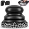 Onewly Cast Iron Scrubber and Scraper, Chain Mail Scrubber Cast