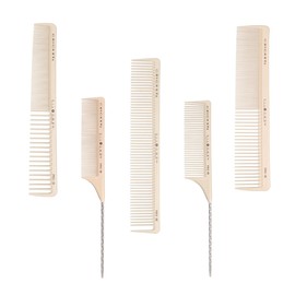 Cricket Silkomb Cutting and Styling Comb 5 PC Set, Pro20 All Purpose, Pro25 Multi-Purpose, Pro30 Power, Pro50 Fine Toothed Metal Rattail, Pro55 wide Toothed Metal Rattail, 5 PC, 42.50 Value
