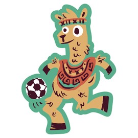 VulgrCo Llama Playing Soccer Ball Sport Animal Funny Sticker Vinyl Waterproof UV Resistant Decal for Phones Laptops Water Bottles Tumblers Boats Cars Trucks Windows Kayak 3" inch Bumper Stickers
