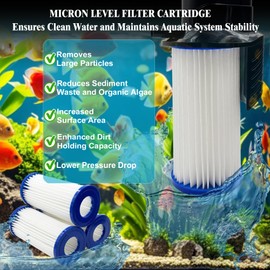 3 Pack Replacement Micron Cartridge for MarineLand Magnum Polishing Internal Canister Filter; Water Polishing Filter Cartridge Compatible with Marineland Canister Filters with Micron Cartridge PA0140