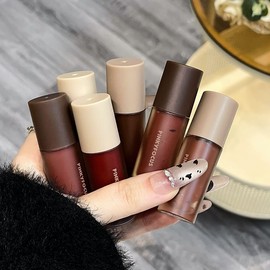 6 Piezas Brillo Labial Mate de Larga Duración, Acabado Aterciopelado, Colección Maquillaje Otoño Invierno, Fórmula No Desvanecible