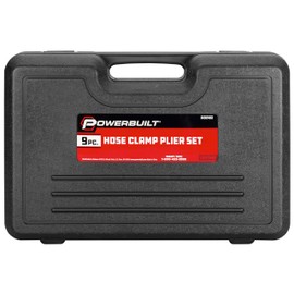 Powerbuilt 9 Piece Hose Clamp Pliers Set, Automotive Coolant Radiator Heater and Water Hose, Auto Clamp Remove Tool Kit, Storage Case - 643034ECE