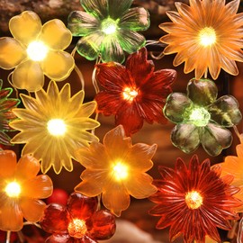 Cute Flower Fairy Lights String of flowers for decorating-7ft 20LED Waterproof Battery Operated String Lights Outdoor Indoor- Floral Garland for Wedding Garden Christmas Tree Bedroom Wreath Decor