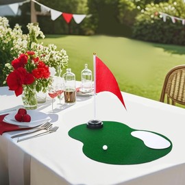 2 Set Golf Centerpieces Table Decorations Golf Party Decorations Including Ball Sand Trap Red Flag Plastic Flag Stand for Sport Themed Birthday Party Decor