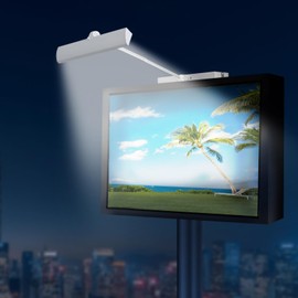 Kayiune Commercial Solar Billboard Lights Sign Lights 8.5W Solar Panel 210pcs Super Bright LED 1300 Lumens Waterproof Easy Installation, White