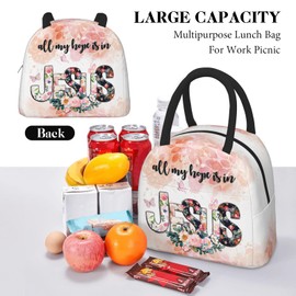 Bible Verses Lunch Bag for Women Religion Controller Insulated Lunch Bag Butterfly Christian Scripture Lunch Box Reusable Waterproof Leakproof Portable Lunch Tote for Work Office Travel Picnic