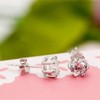 Uloveido Bridal Platinum Plated Wedding Stud Earrings Necklace Pendant and