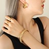 Chunky Gold Bracelets for Women 18K Gold Plated Stainless Steel