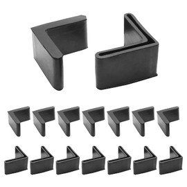 Uenhoy 16 Pcs L Shape Furniture Angle Pads 2" x 2" Rubber Furniture Leg Cover Protectors Anti Slip Angle Iron Foot Caps
