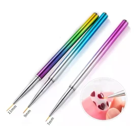 noved 3 Pincel Liner Cuerpo De Aluminio Profesionales