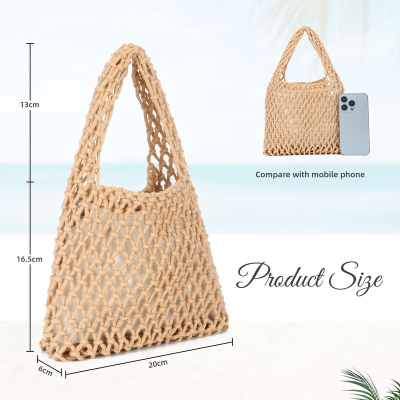 EVEOUT Woven Clutch for Women Girl Small Crochet Tote Handbag