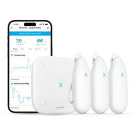 X-Sense WiFi Hygrometer Thermometer, Smart Temperature Monitor Wireless, Mini Humidity Sensor with Notification Alert, Free Data Storage Export, Compatible with Alexa, for Greenhouse, Home, Office